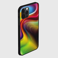 Чехол для iPhone 12 Pro Max Rainbow waves, цвет: 3D-черный — фото 2