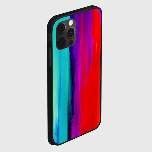 Чехол iPhone 12 Pro Max Цвета радуги / 3D-Черный – фото 2