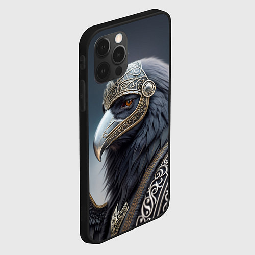 Чехол iPhone 12 Pro Max Ворон викинг / 3D-Черный – фото 2