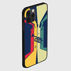 Чехол для iPhone 12 Pro Max Труба в разноцветных полосах Jazz music, цвет: 3D-черный — фото 2