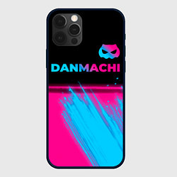 Чехол для iPhone 12 Pro Max DanMachi - neon gradient: символ сверху, цвет: 3D-черный