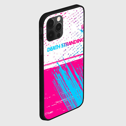 Чехол iPhone 12 Pro Max Death Stranding neon gradient style: символ сверху / 3D-Черный – фото 2