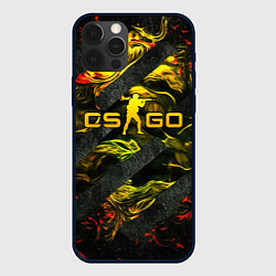 Чехол для iPhone 12 Pro Max CSGO fire and green, цвет: 3D-черный