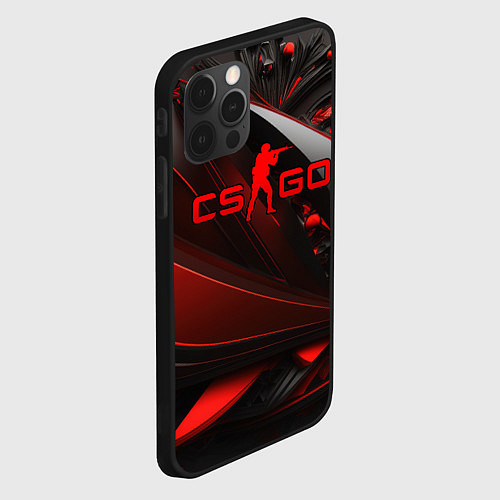 Чехол iPhone 12 Pro Max CS GO red and black / 3D-Черный – фото 2