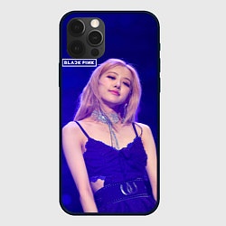 Чехол для iPhone 12 Pro Max Rose Blackpink blue background, цвет: 3D-черный