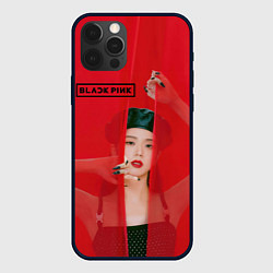 Чехол для iPhone 12 Pro Max Blackpink red background, цвет: 3D-черный