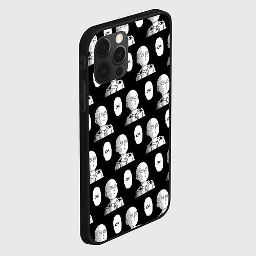 Чехол iPhone 12 Pro Max Saitama - ok pattern / 3D-Черный – фото 2