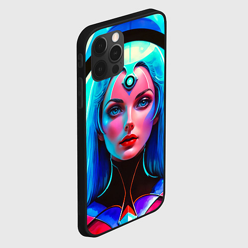 Чехол iPhone 12 Pro Max Девушка в криокапсуле / 3D-Черный – фото 2