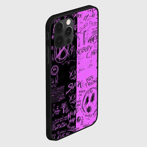 Чехол iPhone 12 Pro Max Dead inside purple black / 3D-Черный – фото 2