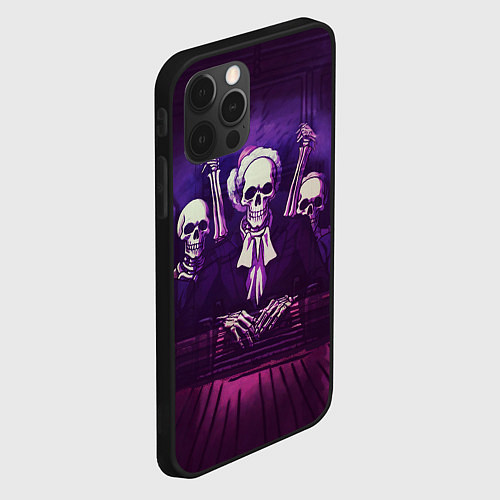 Чехол iPhone 12 Pro Max Скелеты Призраки в Суде - Phonk / 3D-Черный – фото 2
