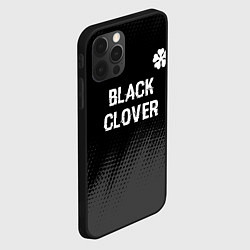 Чехол для iPhone 12 Pro Max Black Clover glitch на темном фоне: символ сверху, цвет: 3D-черный — фото 2