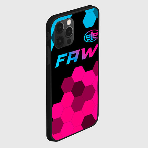 Чехол iPhone 12 Pro Max FAW - neon gradient: символ сверху / 3D-Черный – фото 2