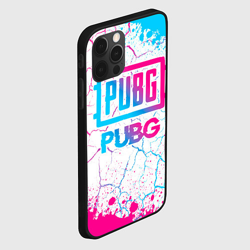 Чехол iPhone 12 Pro Max PUBG neon gradient style / 3D-Черный – фото 2