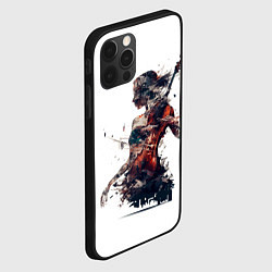 Чехол для iPhone 12 Pro Max Девушка со скрипкой абстракция, цвет: 3D-черный — фото 2