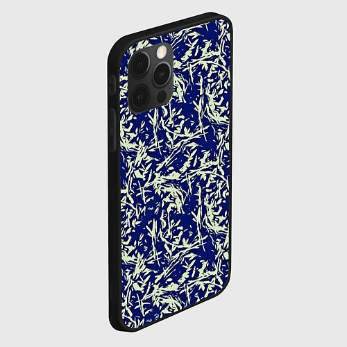Чехол iPhone 12 Pro Max Абстракция темно-синий / 3D-Черный – фото 2