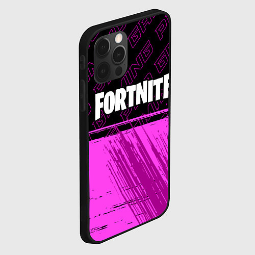 Чехол iPhone 12 Pro Max Fortnite pro gaming: символ сверху / 3D-Черный – фото 2