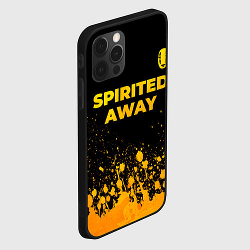 Чехол iPhone 12 Pro Max Spirited Away - gold gradient: символ сверху / 3D-Черный – фото 2