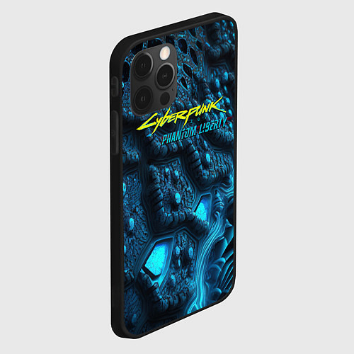 Чехол iPhone 12 Pro Max Cyberpunk ice blue / 3D-Черный – фото 2