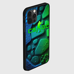 Чехол для iPhone 12 Pro Max CS GO green black abstract, цвет: 3D-черный — фото 2