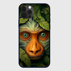 Чехол для iPhone 12 Pro Max Обезьяна в джунглях, цвет: 3D-черный