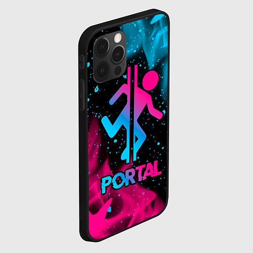 Чехол iPhone 12 Pro Max Portal - neon gradient / 3D-Черный – фото 2
