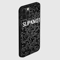 Чехол для iPhone 12 Pro Max Slipknot glitch на темном фоне: символ сверху, цвет: 3D-черный — фото 2