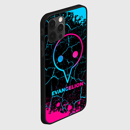 Чехол iPhone 12 Pro Max Evangelion - neon gradient / 3D-Черный – фото 2