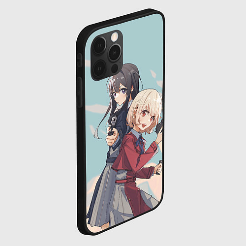 Чехол iPhone 12 Pro Max Takina Inoue and Chisato Nishikigi - Lycoris Recoi / 3D-Черный – фото 2