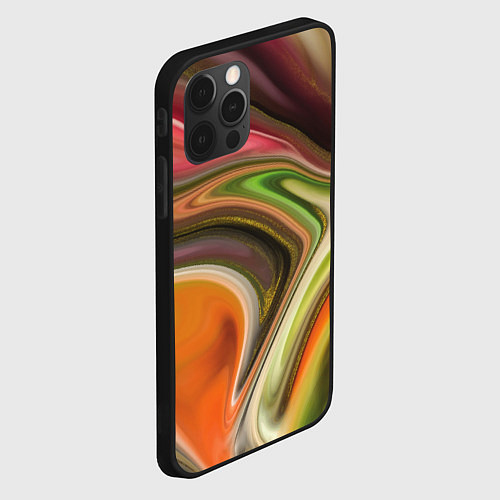 Чехол iPhone 12 Pro Max Waves colors / 3D-Черный – фото 2