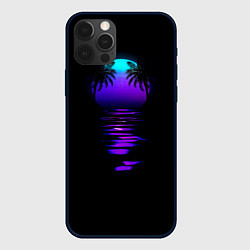 Чехол для iPhone 12 Pro Max Луна SynthWave, цвет: 3D-черный