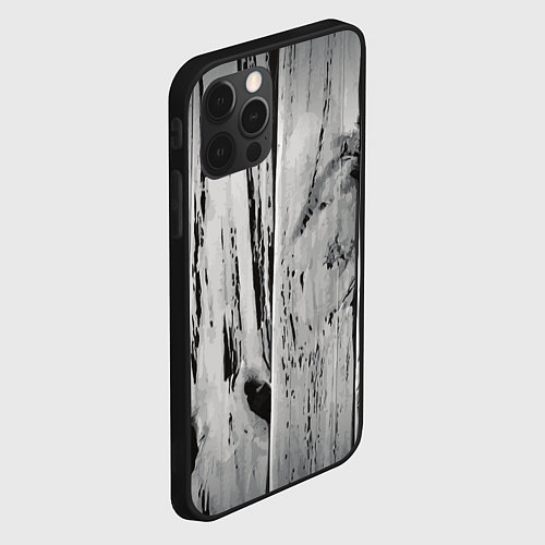 Чехол iPhone 12 Pro Max Grey wood / 3D-Черный – фото 2