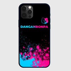 Чехол для iPhone 12 Pro Max Danganronpa - neon gradient: символ сверху, цвет: 3D-черный