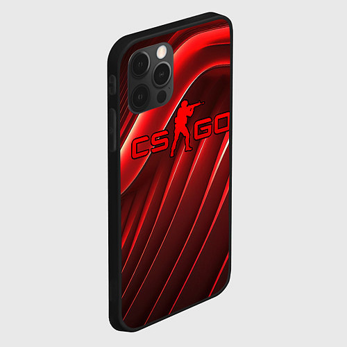 Чехол iPhone 12 Pro Max CS GO red abstract / 3D-Черный – фото 2