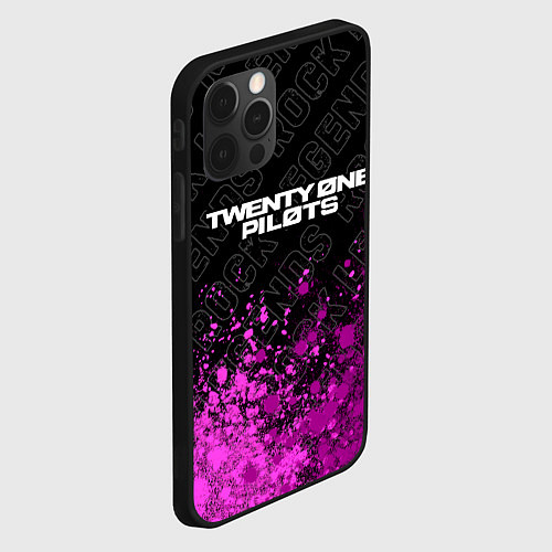 Чехол iPhone 12 Pro Max Twenty One Pilots rock legends: символ сверху / 3D-Черный – фото 2