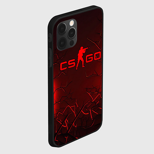 Чехол iPhone 12 Pro Max CSGO logo dark red / 3D-Черный – фото 2