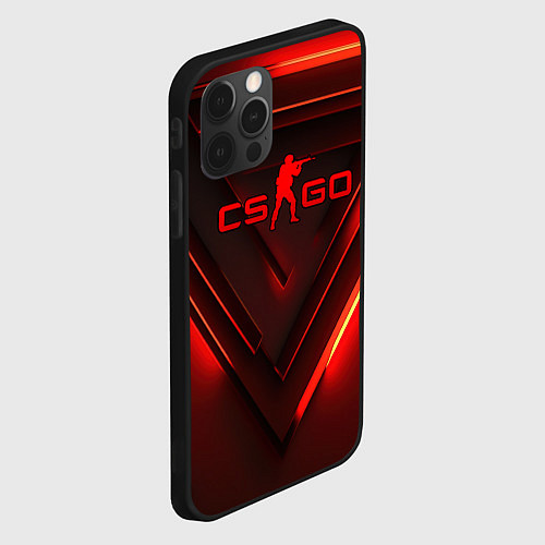 Чехол iPhone 12 Pro Max CS GO red light / 3D-Черный – фото 2