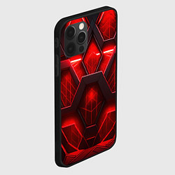 Чехол для iPhone 12 Pro Max Red space abstract, цвет: 3D-черный — фото 2