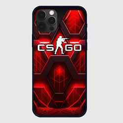 Чехол для iPhone 12 Pro Max CS GO red space abstract, цвет: 3D-черный