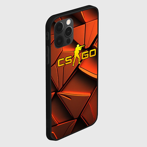 Чехол iPhone 12 Pro Max CSGO orange logo / 3D-Черный – фото 2