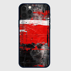 Чехол для iPhone 12 Pro Max Красная белая черная краска, цвет: 3D-черный