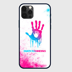 Чехол для iPhone 12 Pro Max Death Stranding neon gradient style, цвет: 3D-черный