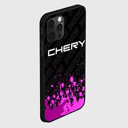 Чехол для iPhone 12 Pro Max Chery pro racing: символ сверху, цвет: 3D-черный — фото 2