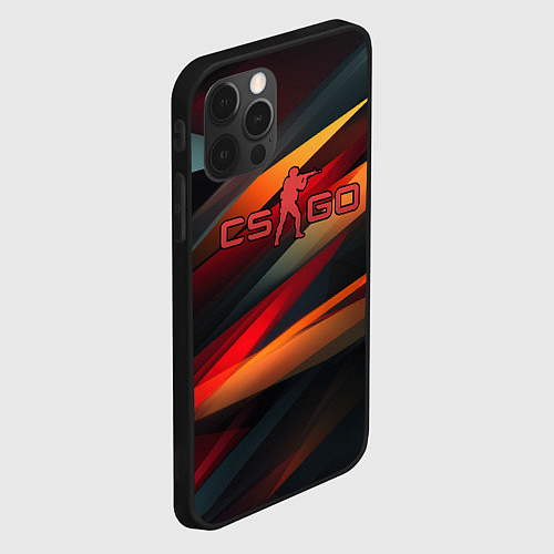 Чехол iPhone 12 Pro Max CS GO abstract logo / 3D-Черный – фото 2