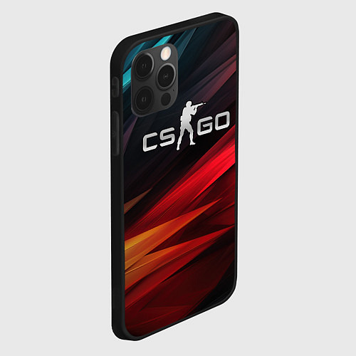 Чехол iPhone 12 Pro Max CS GO dark abstract logo / 3D-Черный – фото 2