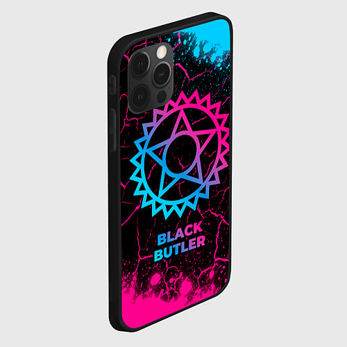 Чехол iPhone 12 Pro Max Black Butler - neon gradient / 3D-Черный – фото 2