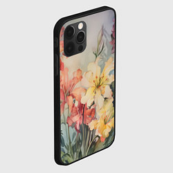 Чехол для iPhone 12 Pro Max Акварельные лилии, цвет: 3D-черный — фото 2