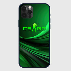 Чехол iPhone 12 Pro Max CS GO green abstract