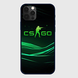 Чехол для iPhone 12 Pro Max CS GO green logo, цвет: 3D-черный