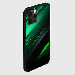 Чехол для iPhone 12 Pro Max Black green abstract, цвет: 3D-черный — фото 2