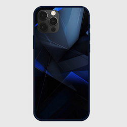 Чехол для iPhone 12 Pro Max Черная и голубая текстура, цвет: 3D-черный